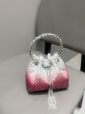 Women Autumn/Winter Bucket Bag Drawstring Beaded Shoulder/Crossbody Handbag