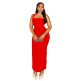 Women Halter Neck Beaded Bodycon Dress