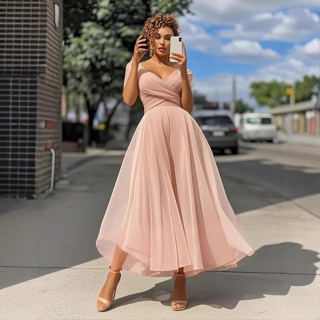 Women Solid Party Dress