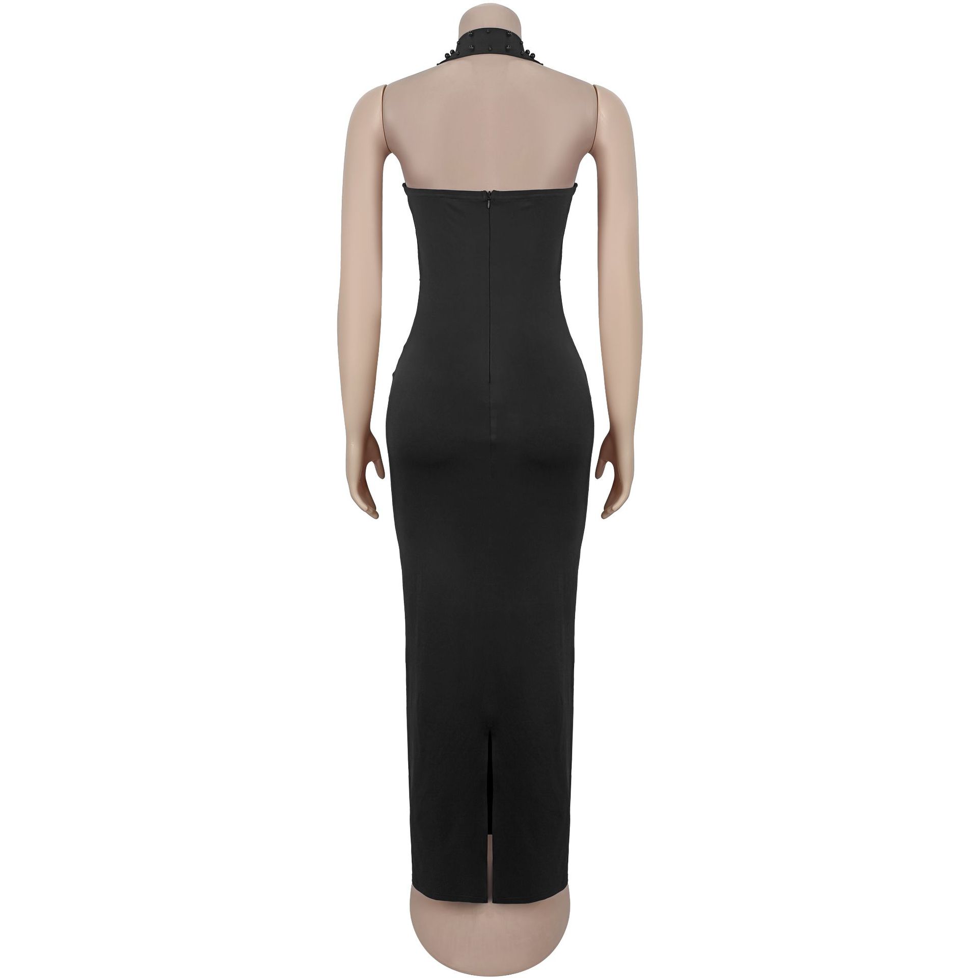Women Halter Neck Beaded Bodycon Dress