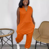 Women V-Neck Sleeveless Jumpsuit