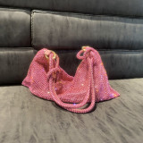 Women Pink Rhinestone Encrusted Handbag