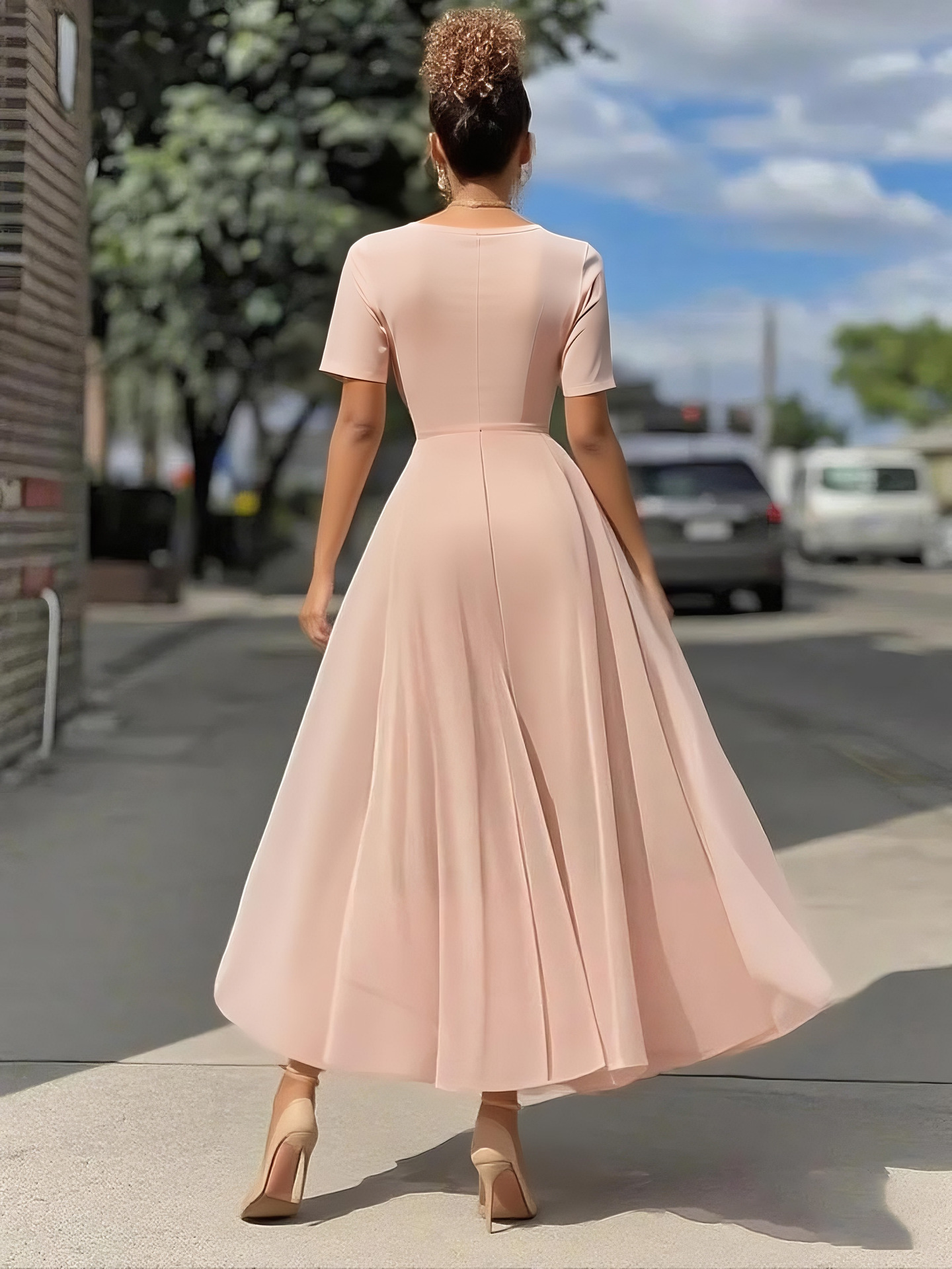 Women Solid Party Dress