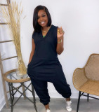 Women V-Neck Sleeveless Jumpsuit