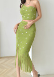 Women Summer One-Shoulder Top and Skirt Two-Piece Set