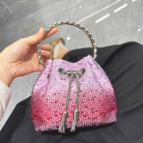 Women Autumn/Winter Bucket Bag Drawstring Beaded Shoulder/Crossbody Handbag