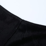 Women Strapless Sexy Furry Hem Short Evening Dress