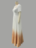 Chic Elegant Ruffle Long Dress