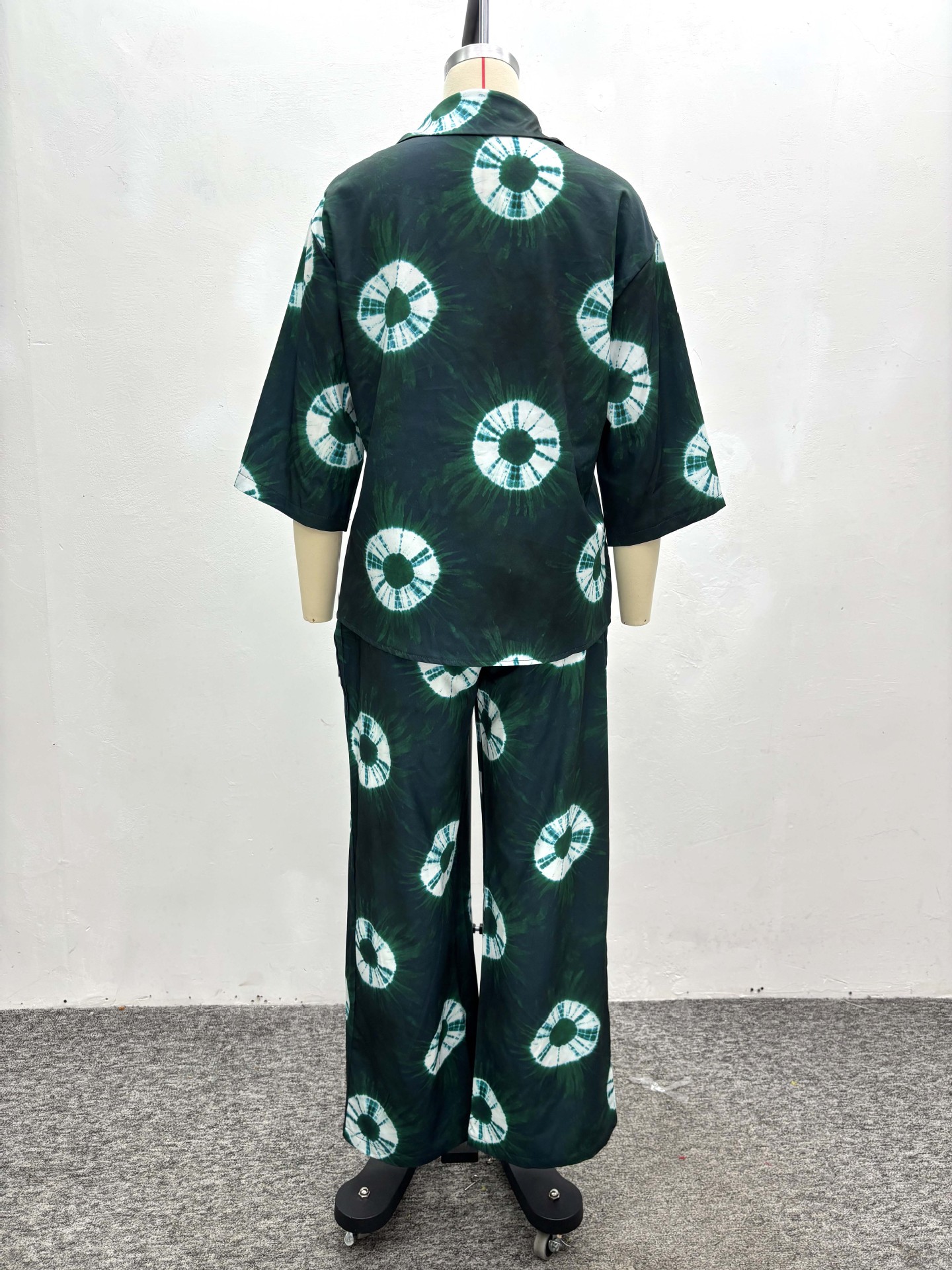 Plus Size Women's Print Casual Set African Ladies Long Sleeve Shirt Long Pants Fashion Trendy Two-Piece Set