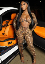 Fashion Sexy Trendy Leopard Print Long Sleeve High Waist Jumpsuit Fashion Sexy Trendy Leopard Print Long Sleeve High Waist Jumpsuit