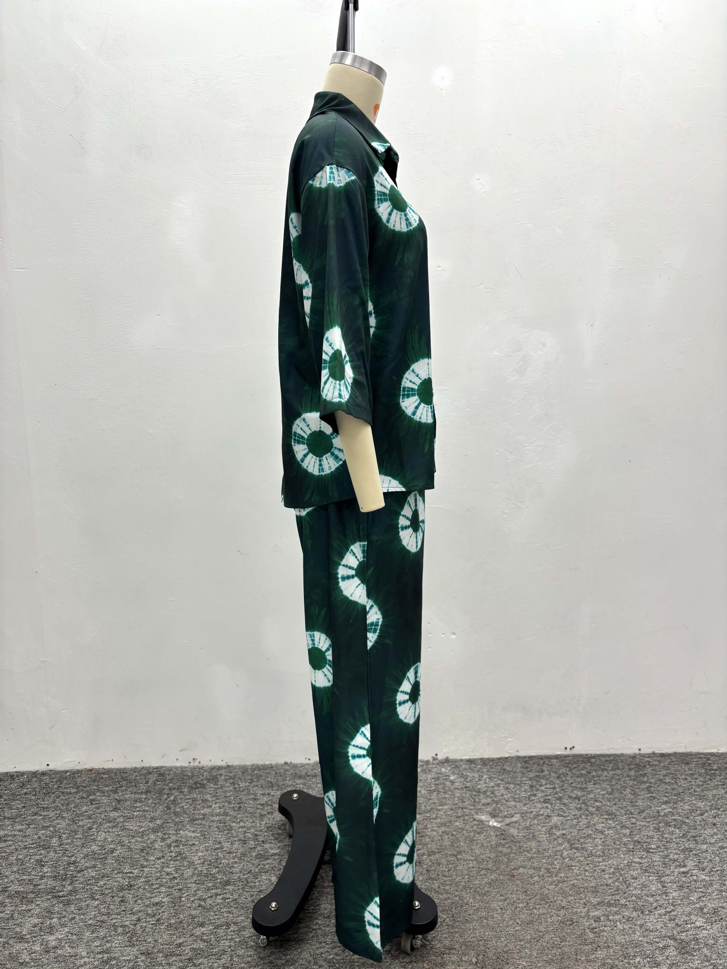 Plus Size Women's Print Casual Set African Ladies Long Sleeve Shirt Long Pants Fashion Trendy Two-Piece Set