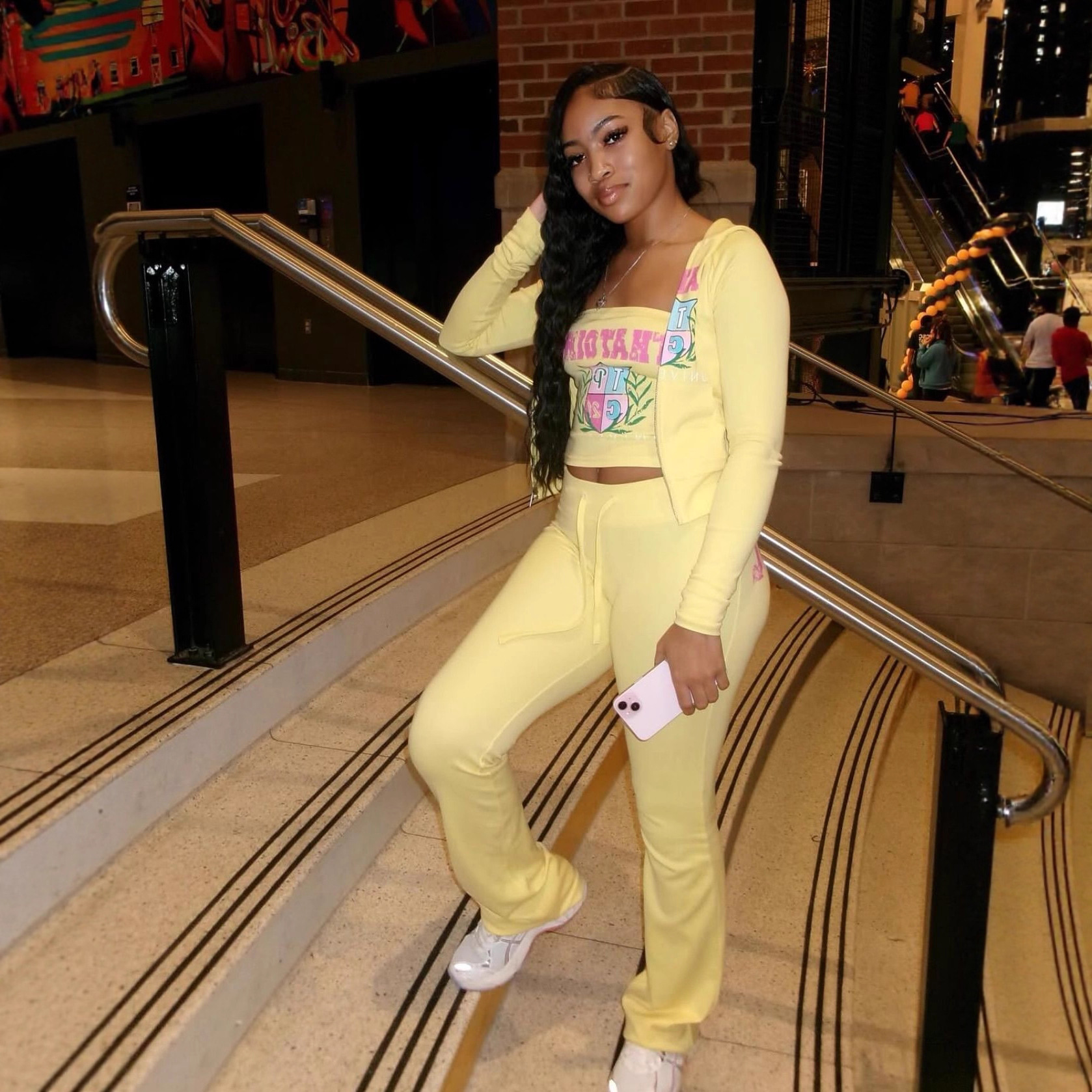 Sexy Elastic Waist Tie Hoodie Pants Casual Sporty Set Women Three-Piece Outfit