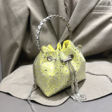 Women Autumn/Winter Bucket Bag Drawstring Beaded Shoulder/Crossbody Handbag