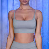 Ribbed Seamless Yoga Wear Long Sleeve Set Sports Bra Women Fitness Long Yoga Pants Set