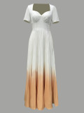Chic Elegant Ruffle Long Dress