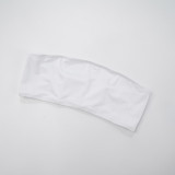 Women's Sexy Solid Color StraplessTop  Halter Low Back Tight Fitting Jumpsuit Two-Piece Set