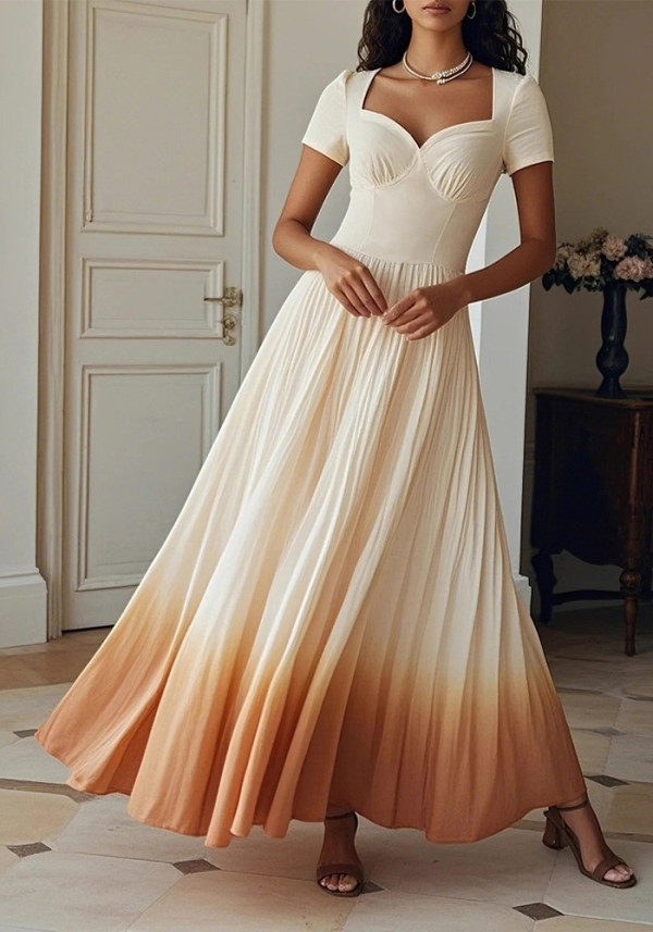 Chic Elegant Ruffle Long Dress