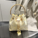 Women Autumn/Winter Bucket Bag Drawstring Beaded Shoulder/Crossbody Handbag