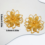 Yellow Sun Flower Earrings Women Beach Holidays Gold Floral Earrings