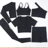 Ribbed Seamless Yoga Wear Long Sleeve Set Sports Bra Women Fitness Long Yoga Pants Set