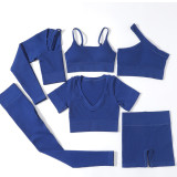 Ribbed Seamless Yoga Wear Long Sleeve Set Sports Bra Women Fitness Long Yoga Pants Set