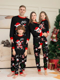 Christmas Family Set Round Neck Raglan Sleeve Cuff Car Letter Print Men Women Homewear Pajamas