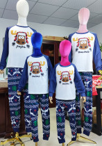 Christmas Family Matching Set Funny Deer Letter Print Family Pajamas Long Sleeve Pants Set Family Outfit