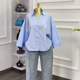 Women Summer Turndown Collar Casual Shirt Top