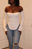 African-Style Fall/Winter Off-The-Shoulder Basic Knitting Sweater Top