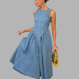 Women Spring Casual Elegant Sleeveless French Dress