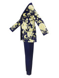 Women Elegant Fall/Winter V-Neck Long-Sleeved Top and Pants Two-Piece Set