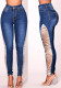 Women Sexy Lace Denim Pants