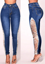 Women Sexy Lace Denim Pants Women Sexy Lace Denim Pants