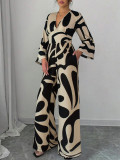 Women Elegant V-Neck Long-Sleeved Jumpsuit