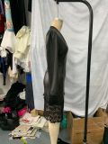 Women V-neck sexy PU-leather dress