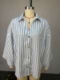 Women Summer Turndown Collar Casual Shirt Top