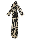 Women Elegant V-Neck Long-Sleeved Jumpsuit