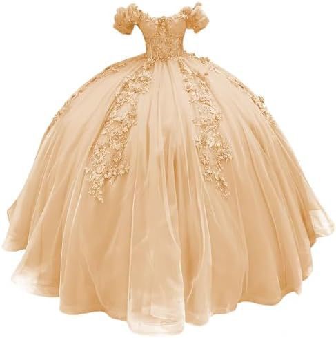 Women colorful off-the-shoulder appliqué formal party dress with tulle appliqués(Processing time need 3-6 days)
