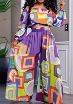 Women's Fashion Elegant Off Shoulder Long Sleeve Top Loose Wide Leg Pants Casual Set Women's Fashion Elegant Off Shoulder Long Sleeve Top Loose Wide Leg Pants Casual Set