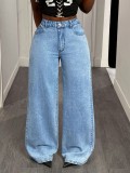 Women's Wide Leg Loose Straight Denim Pants