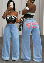 Women's Wide Leg Loose Straight Denim Pants Women's Wide Leg Loose Straight Denim Pants