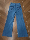 Slim Fit Stretch Mid Waist Bell Bottom Denim Pants Plus Size Women's Stretchy Mid Rise Jeans