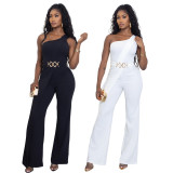 Women Summer Elegant Slash Shoulder Jumpsuit