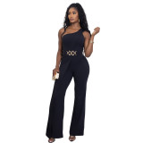 Women Summer Elegant Slash Shoulder Jumpsuit