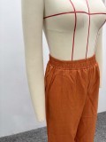 Women Turndown Collar Shirt and Pant Two-Piece Set
