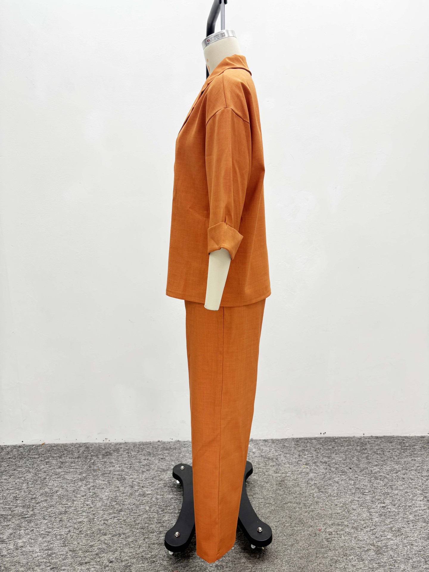 Women Turndown Collar Shirt and Pant Two-Piece Set