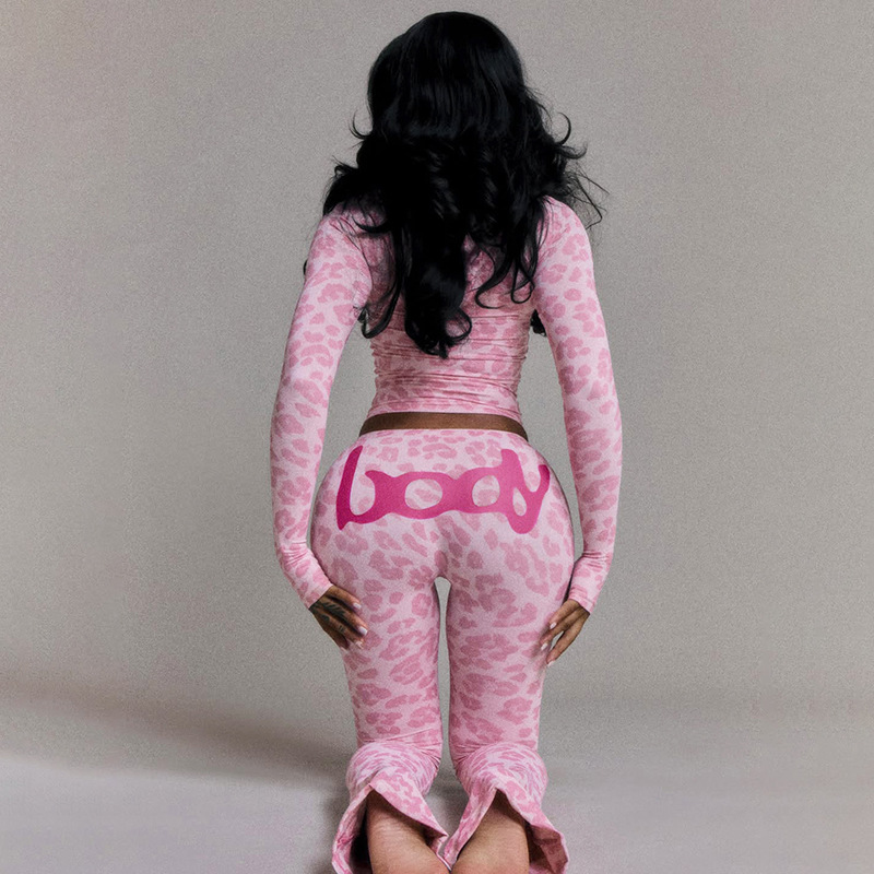 Women Autumn Hooded Camouflage Print Long-Sleeved Top and Pants Two-Piece Set