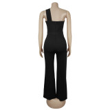 Women Summer Elegant Slash Shoulder Jumpsuit