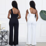 Women Summer Elegant Slash Shoulder Jumpsuit