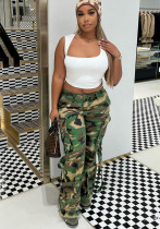 Women Casual Camouflage Print Street Style Cargo Pants